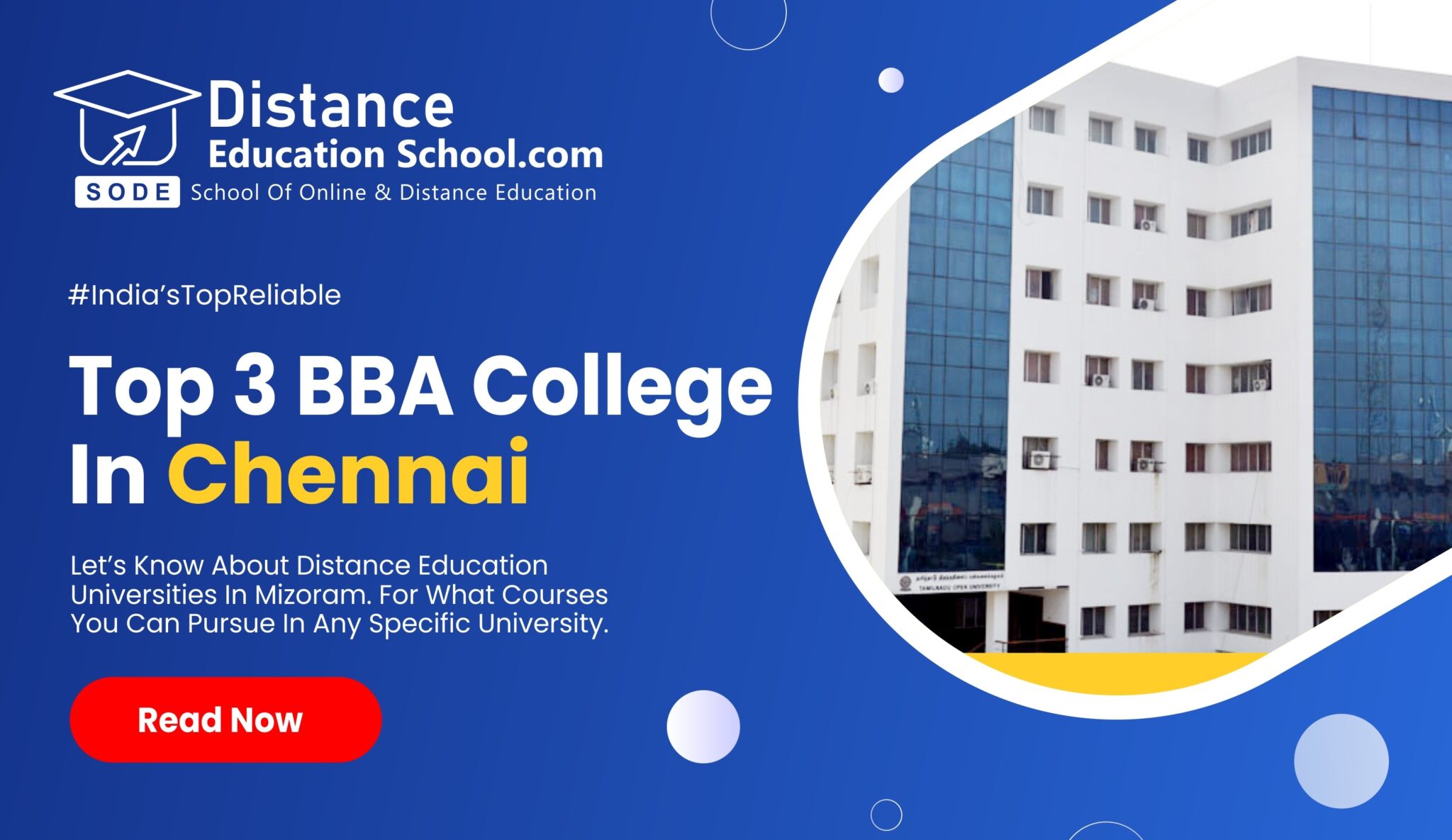 Top 3 BBA colleges in Chennai | Distance Education Universities