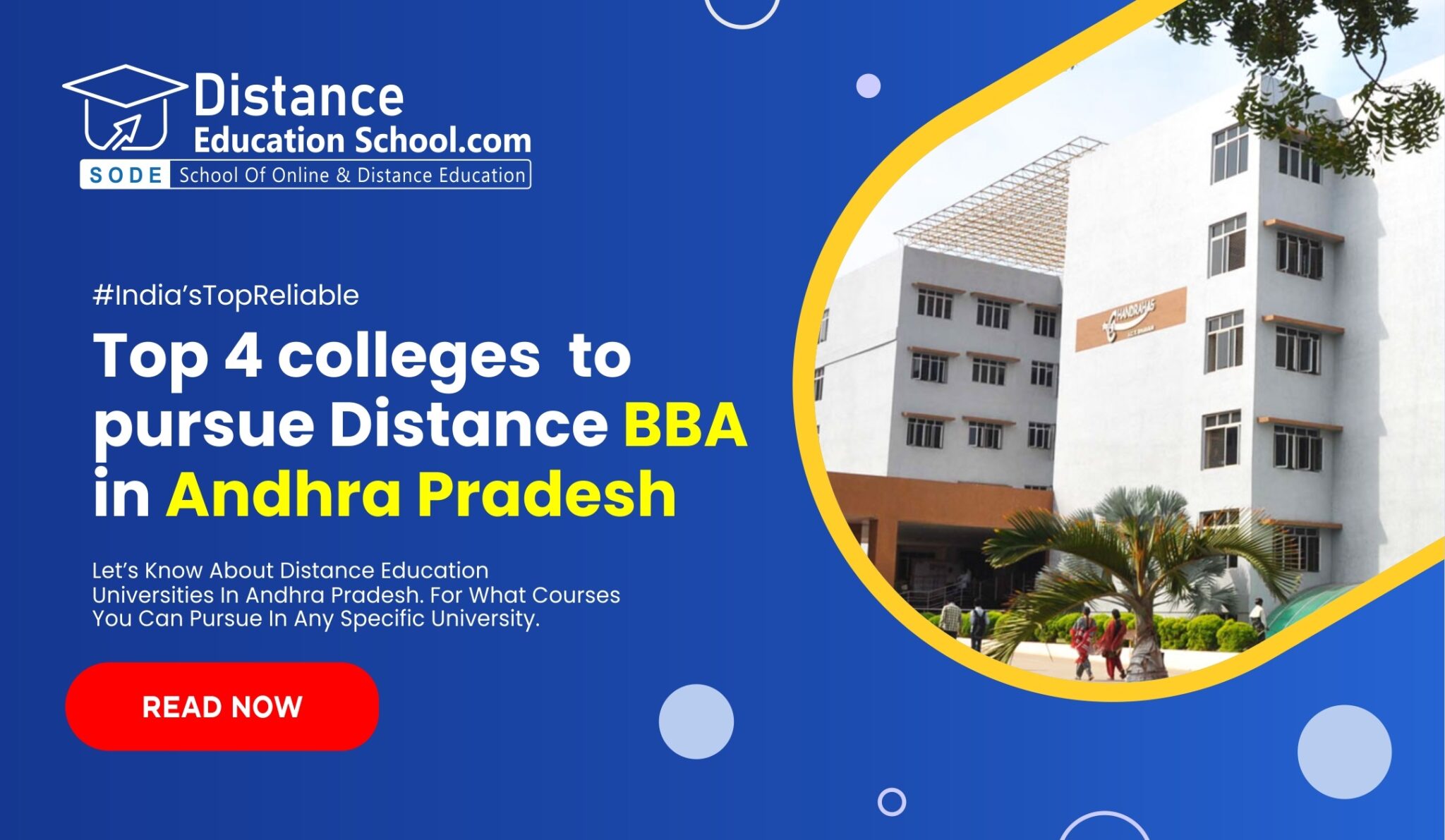 Top 4 colleges to pursue Distance BBA in Andhra Pradesh