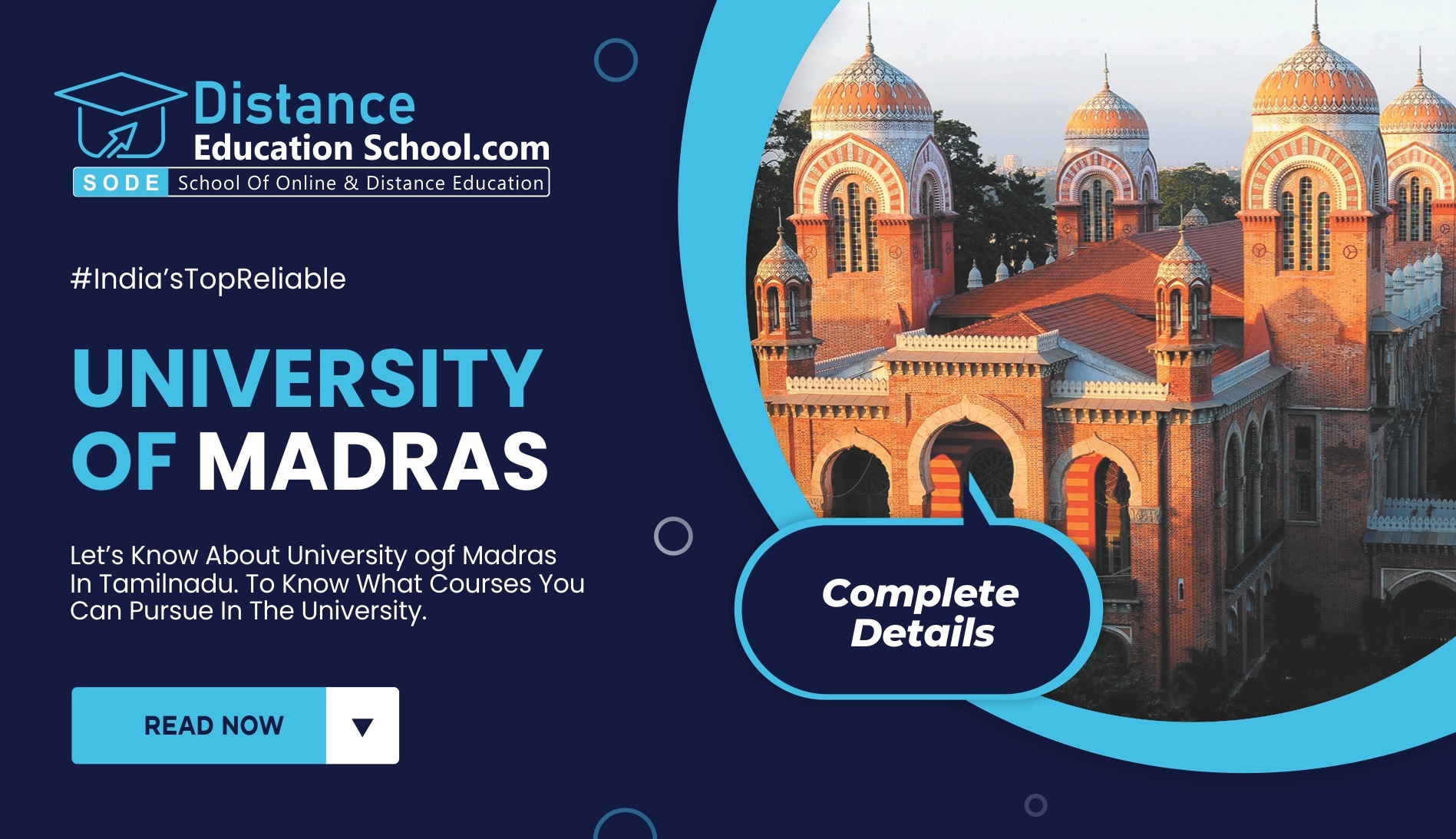 phd in madras university distance education
