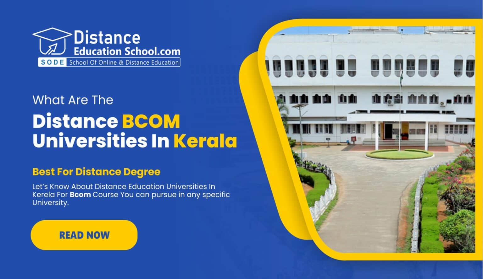 BCom Distance Education Universities In Kerala | UGC Approved