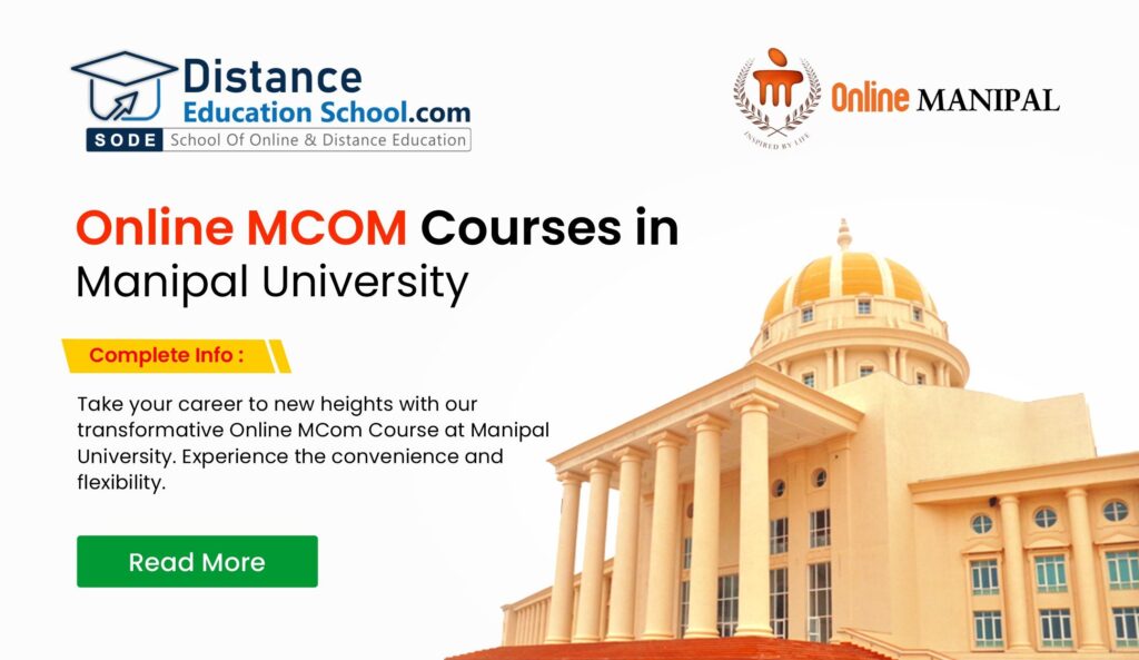 Online MCom Course at Manipal University