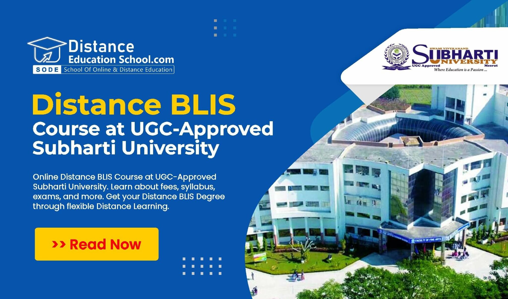 Distance BLIS Course At UGC-Approved Subharti University