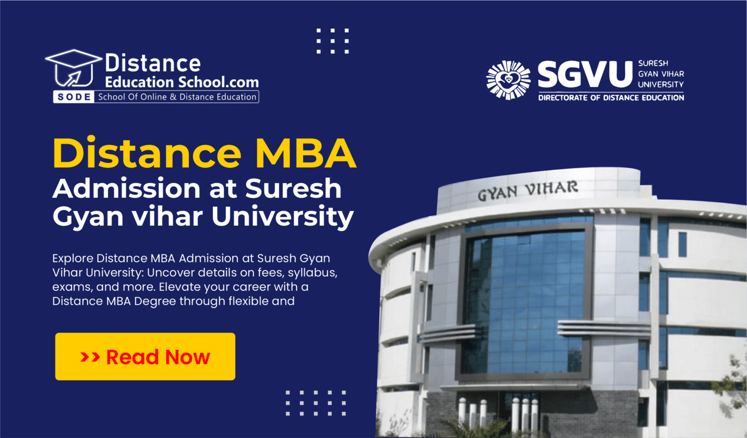 Distance MBA Admission at Suresh Gyan Vihar University