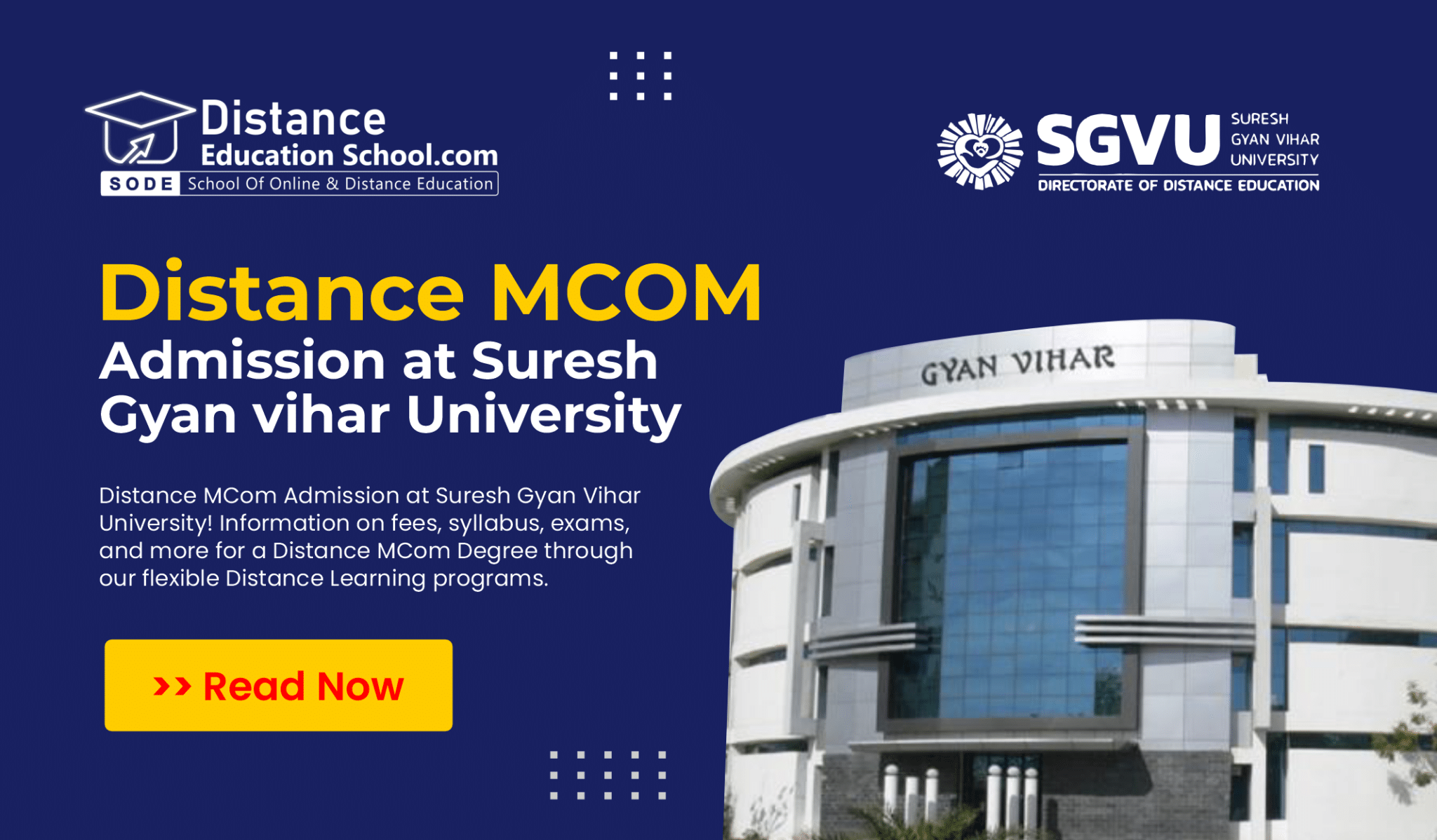 Distance Admission at Suresh Gyan Vihar University