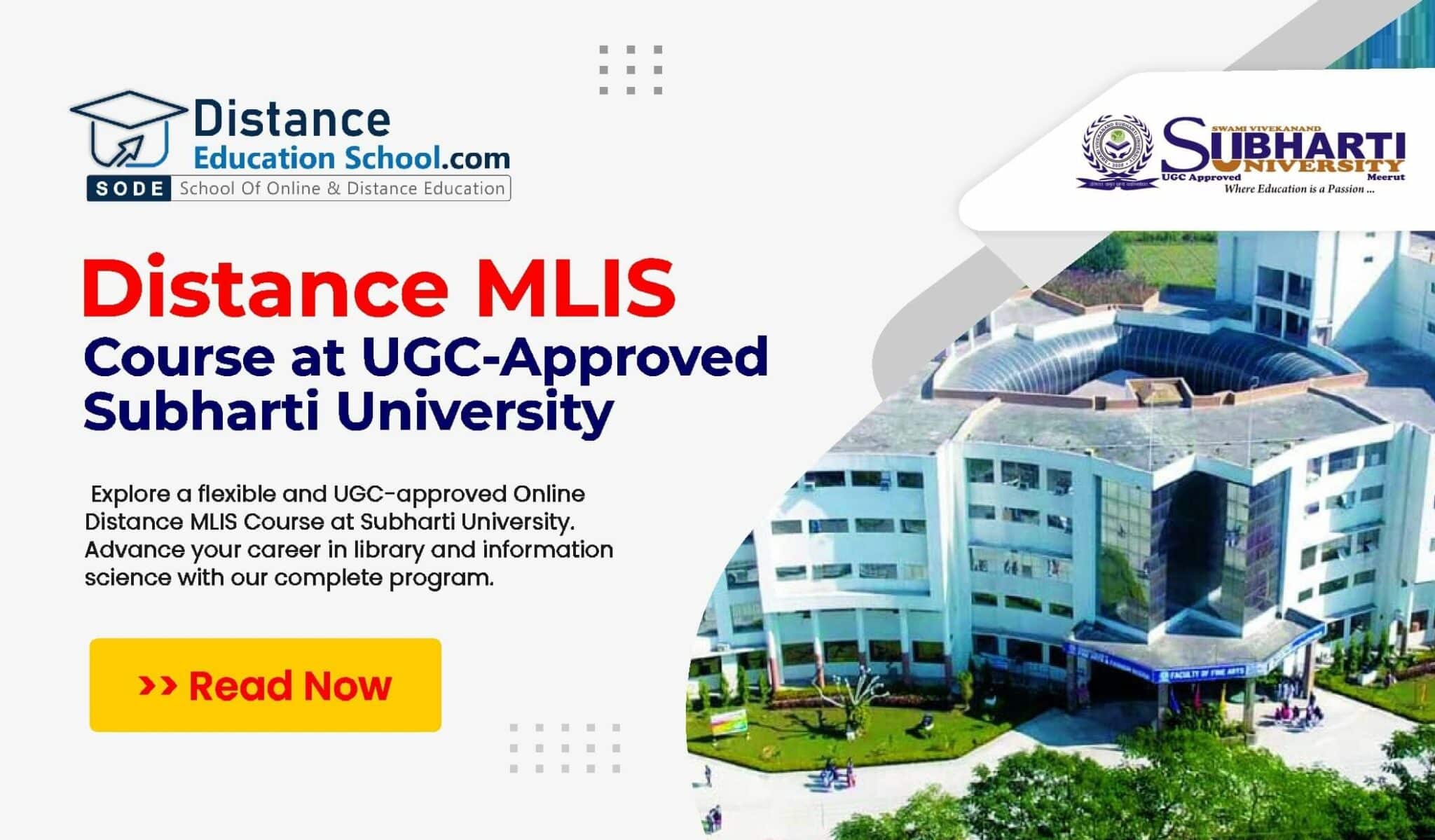 Distance MLIS Course at UGCApproved Subharti University