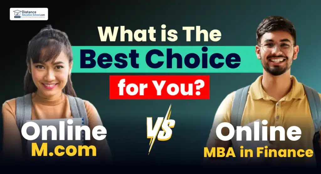 online mcom vs mba finance